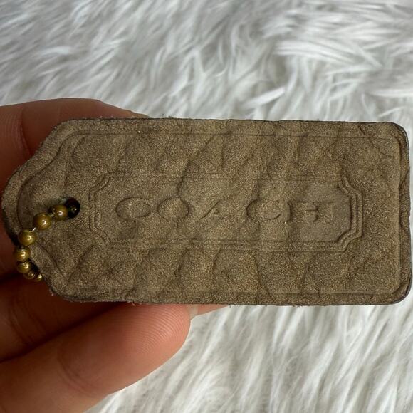 Vintage COACH y2k Nubuck Fob Bag Charm Hang tag Hangtag - Picture 1 of 2